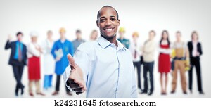 geschäftsmänner, und, arbeiter, group., team, working.