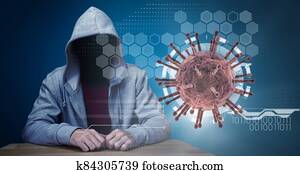 Hacker during coronavirus covid19 pandemic Hacker during coronavirus covid19 pandemic