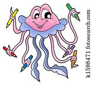 jellyfish with crayons jellyfish with crayons