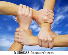 Linked hands
