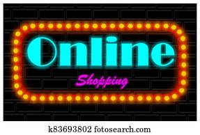 neon banner of shopping neon banner of shopping