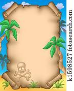 Pirate parchment with palms Pirate parchment with palms