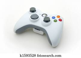 White Video Game Controller on White White Video Game Controller on White