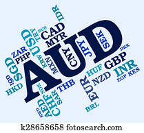 Aud Currency Shows Australian Dollar And Banknotes