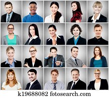 Composition of diverse people smiling