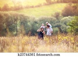 Family enjoying life together outside Family enjoying life together outside