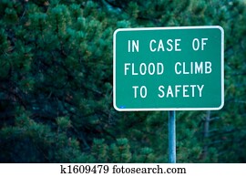 Flood danger sign Flood danger sign