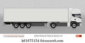 トラック で トレーラー ベクトル Mockup クリップアート K Fotosearch