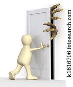 3d puppet, closing a door 3d puppet, closing a door