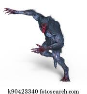 3d, כ.ג., השבה, של, אדם זאב, מפלצת