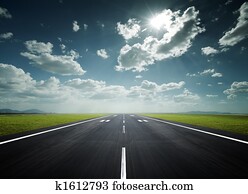 airport runway on a sunny day airport runway on a sunny day