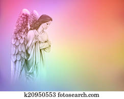 Angel on rainbow background Angel on rainbow background