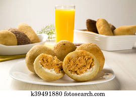 Brazilian deep fried chicken snack, popular at local parties.