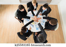 businesspeople, aufstapelnde hände, gemeinsam