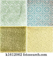Collection of vintage wallpaper pattern textures Collection of vintage wallpaper pattern textures