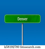 Denver - town sign, place name sign