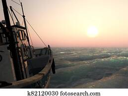 fishing boat in the sea fishing boat in the sea