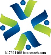 mitarbeitergruppe, ungefähr, logo, vektor