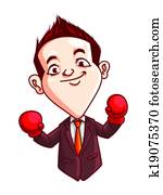 oficina, hombre, boxeo