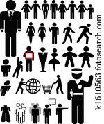 Symbol Person Silhouette Set Symbol Person Silhouette Set