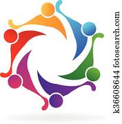 Teamwork friendship logo