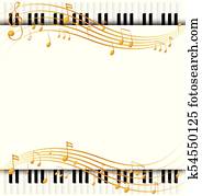 umrandungen, schablone, mit, mit, klavier, tastaturen, und, musicnotes umrandungen, schablone, mit, mit, klavier, tastaturen, und, musicnotes