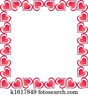 valentine, corazones, frontera