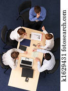 brainstorming - five business people meeting