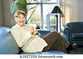 Elderly woman relaxing