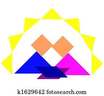 symbol, von, a, frohes ehepaar