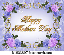 יום של אמאות, כרטיס, ורדים, אזובין, כחול