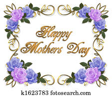 יום של אמאות, כרטיס, ורדים, אזובין, כחול