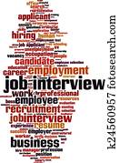 entrevista de trabajo, palabra, nube