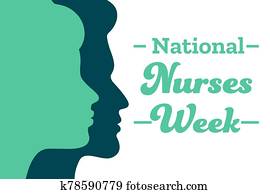 National Nurses Week. Holiday concept. Template for background, banner, card, poster with text inscription. Vector EPS10 illustration.