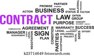 palabra, nube, -, contrato