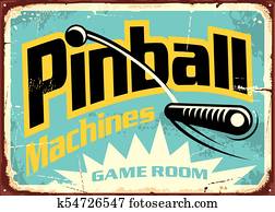 pinball, máquinas, jogo, sala, retro, sinal
