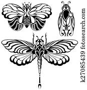 Set of butterflies silhouettes Set of butterflies silhouettes