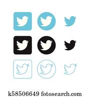 Twitter social media icons Twitter social media icons