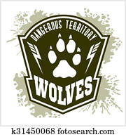 Wolves - military label, badges and design elements. Wolves - military label, badges and design elements.