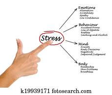 תרשים, של, מדגיש, השלכות