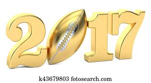 American football 2017 concept, 3D rendering American football 2017 concept, 3D rendering