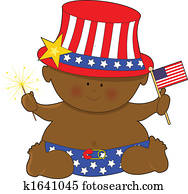 Baby Fourth of July Black
