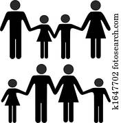 Mom dad boy girl family holding hands symbols Mom dad boy girl family holding hands symbols