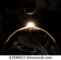 Planet Earth with Moon Hi-Res