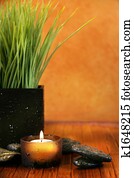 Spa setting with candle Spa setting with candle