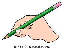 Writing hand with pencil Writing hand with pencil