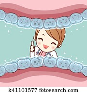 חמוד, ציור היתולי, שן, בלתי-נראה, מישענים