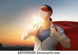 רופא, ללבוש, מסיכת פנים, ו, סופרגיבור, שכמייה