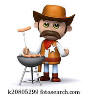 3d Cowboy sheriff cooks a mean barbeque 3d Cowboy sheriff cooks a mean barbeque