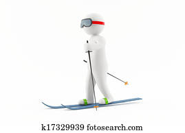3D man skiing 3D man skiing